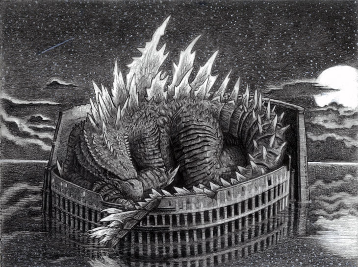 Godzilla sleeping